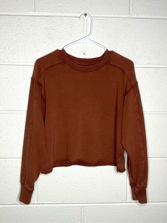 aerie Tops - < Aerie Burnt Orange Boxy Cropped Sweatshirt Size Small >